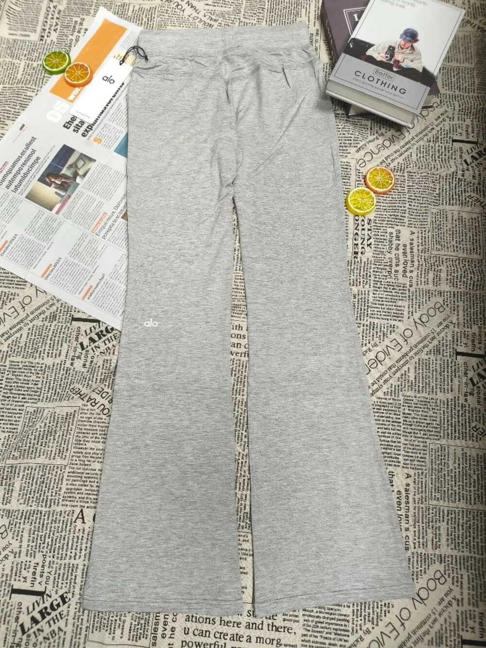 Soft Alo Yoga Sway Bootcut Sweatpant🧘🏻‍Athletic Heather Grey Cute Clean🔥S-M